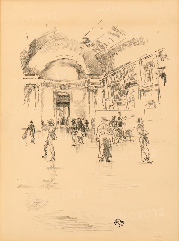 Long Gallery at the Louvre, c1896. Creator: James Abbott McNeill Whistler.