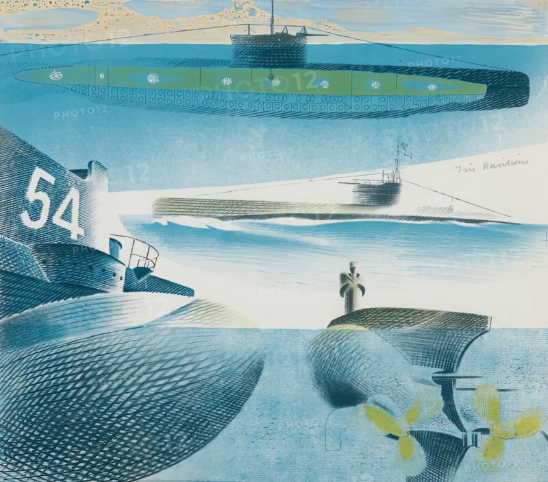 Different Aspects of Submarines, 1940 - 1941. Creator: Eric Ravilious.