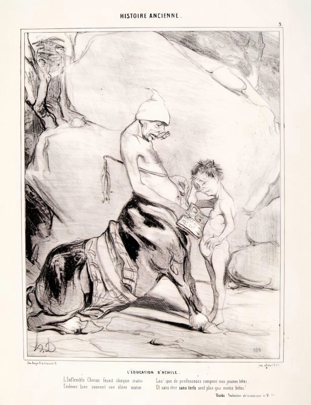 Histoire Ancienne. L' éducation d'Achile, c1843.  Creator: Honore Daumier.