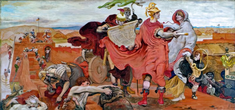 The Romans building a Fort at Mancenion, A.D. 80, 1879 - 1890. Creator: Ford Madox Brown.