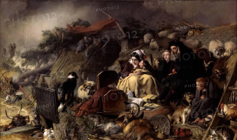 Flood in the Highlands, 1840s - 1860. Creator: Edwin Henry Landseer.