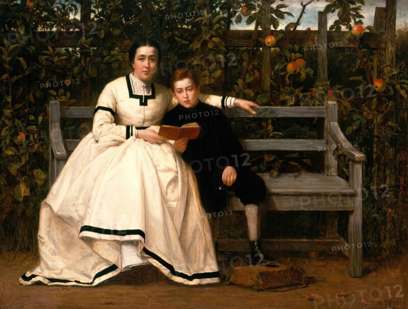 In The Garden at Auchlunies, 1870. Creator: George Reid.