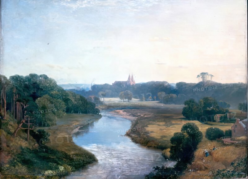 View of St Machar's from the River Don, c1840-1879. Creator: James Cassie.