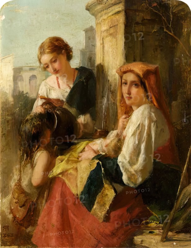 A Fountain Group, South Italy, 1868. Creator: Robert Herdman.