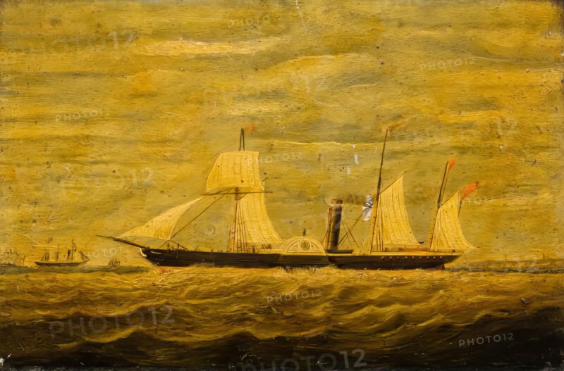 A Paddle Steamer - Aberdeen to London Service, 1850s. Creator: Unknown.