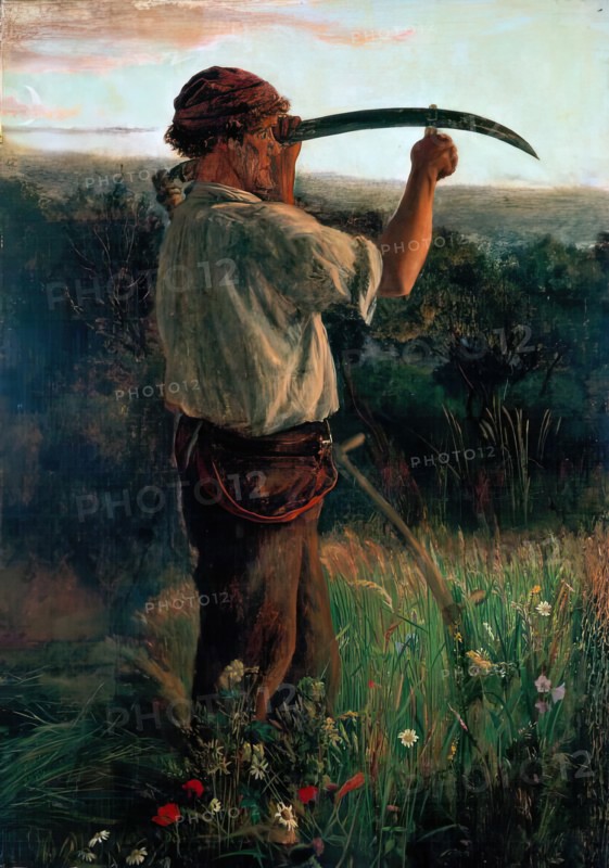 The Mower, c1865. Creator: Arthur Hughes.