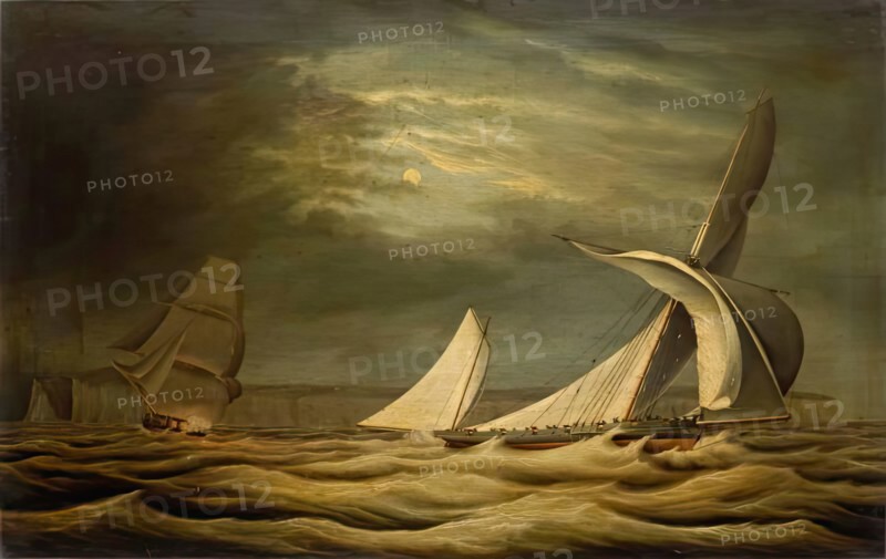 Ships by Moonlight, c1850s. Creator: Unknown.