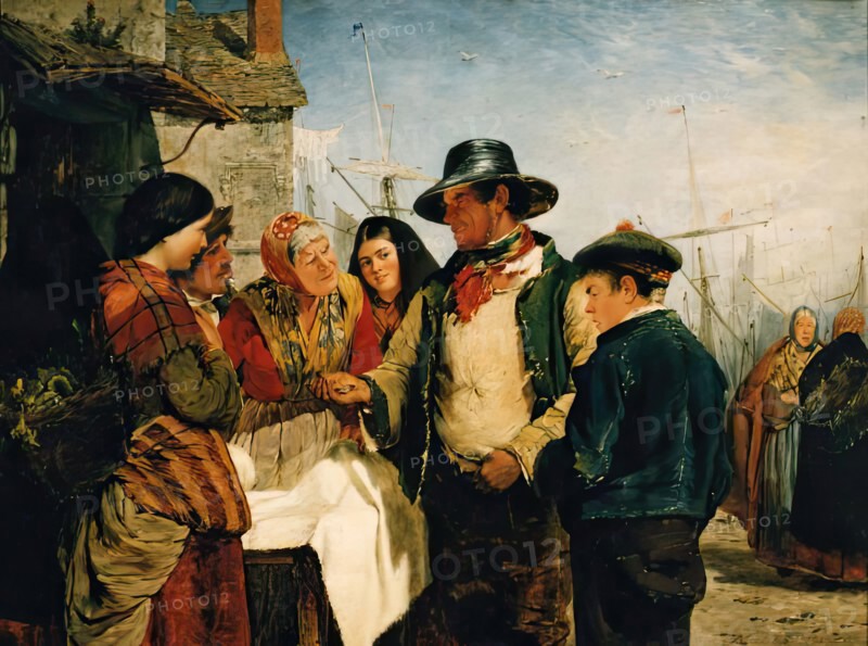 Driving a Hard Bargain, 1860. Creator: Erskine Nicol.