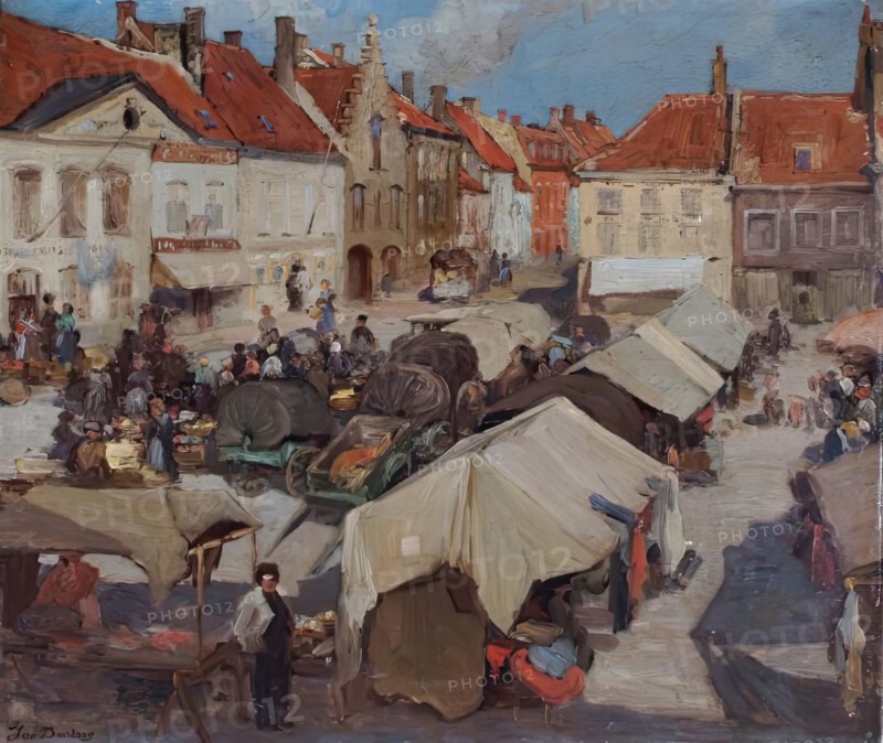Northern European Market Scene, c1872-1910. Creator: George Davidson.