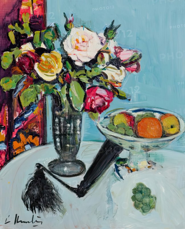 Still Life - Roses and a Black Fan, c1920s. Creator: George Leslie Hunter.