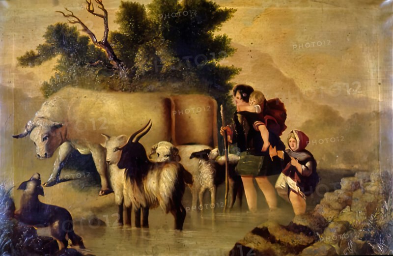 Crossing the Brook, 1848-1853. Creator: George Paul Chalmers.