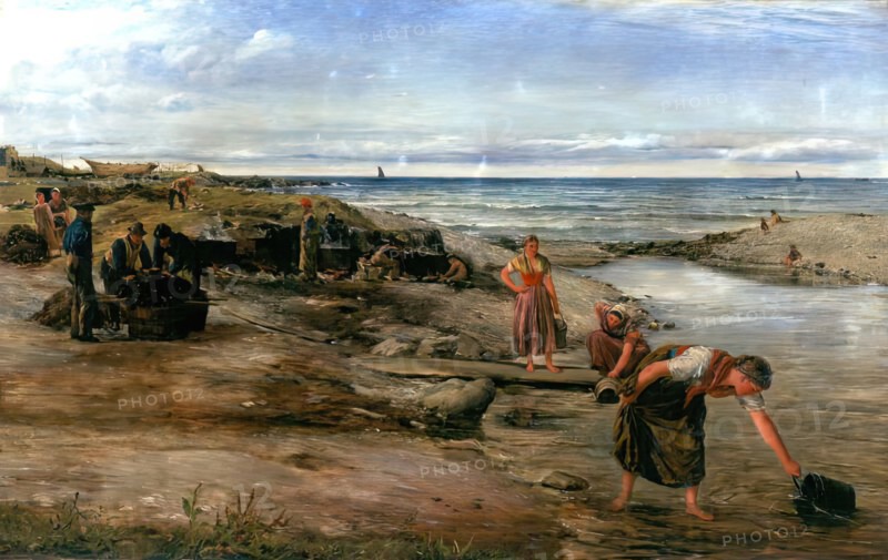 Tanning Nets, 1878. Creator: James Clarke Hook.