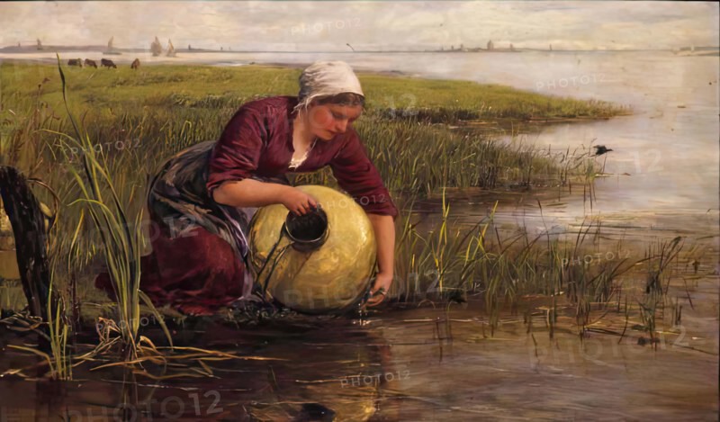 The Milkmaid of Maas, 1877. Creator: James Clarke Hook.