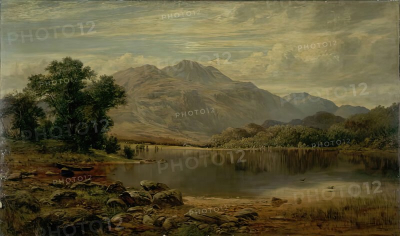 In the Trossachs - Loch Achray from the Island, 1866. Creator: James Docharty.