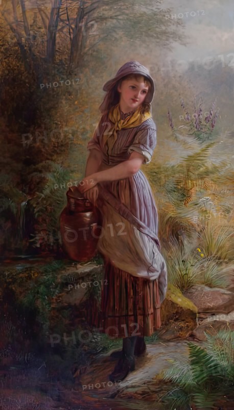 Girl at Well, c1886. Creator: Jane Maria Bowkett.