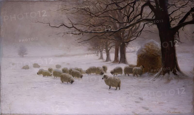 Sheep in a Snowstorm, 1892 - 1893. Creator: Joseph Farquharson.