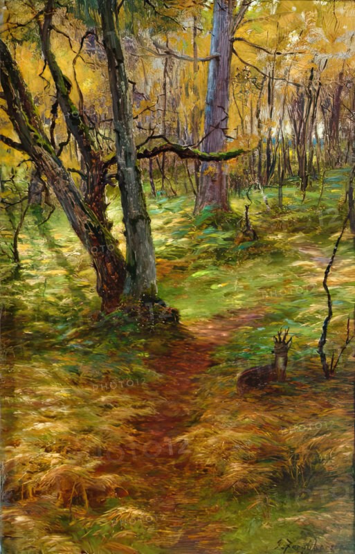 Woodland Scene, c1900s. Creator: Joseph Farquharson.