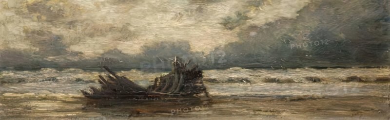 Sketch for "A Homeless Sea", 1900-1924. Creator: Leslie Thomson.