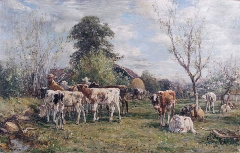 Weaned Calves, 1879. Creator: Mark Fisher.