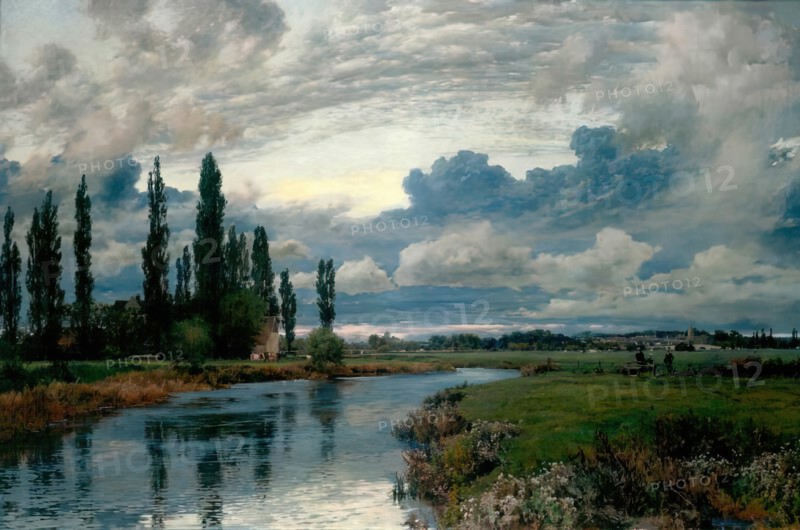 Poplars in the Thames Valley, c1870-1910. Creator: Alfred William Parsons.