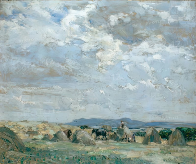 Haytime, Midlothian, 1908. Creator: John Campbell Mitchell.