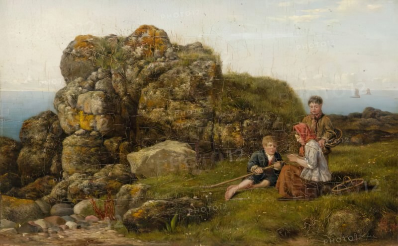 On the Coast near Bervie, 1862. Creator: George Reid.