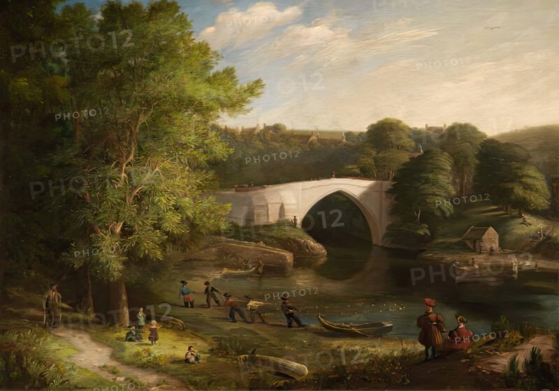 View of The Brig of Balgownie, Old Aberdeen, c1830-40. Creator: Unknown.