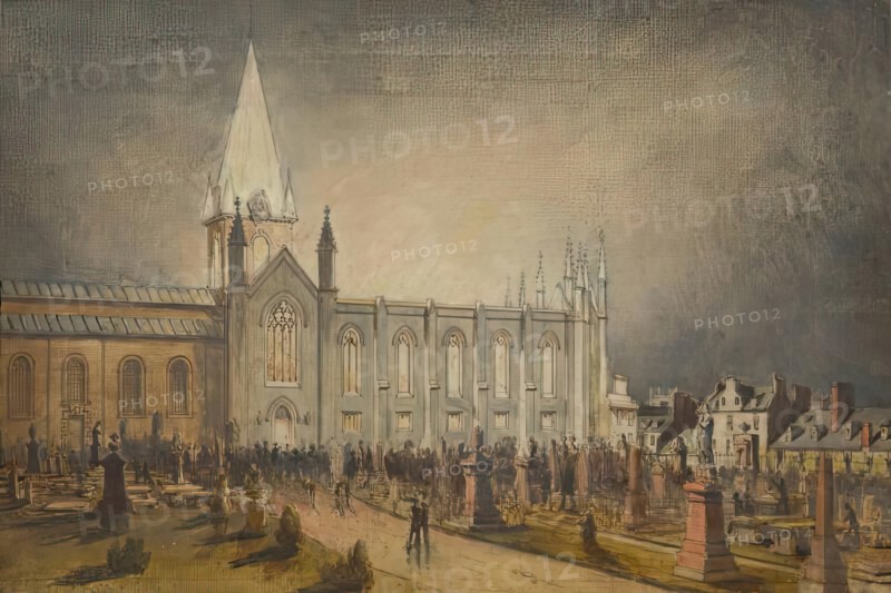 Fire in St Nicholas Kirk, c1874. Creator: Unknown.