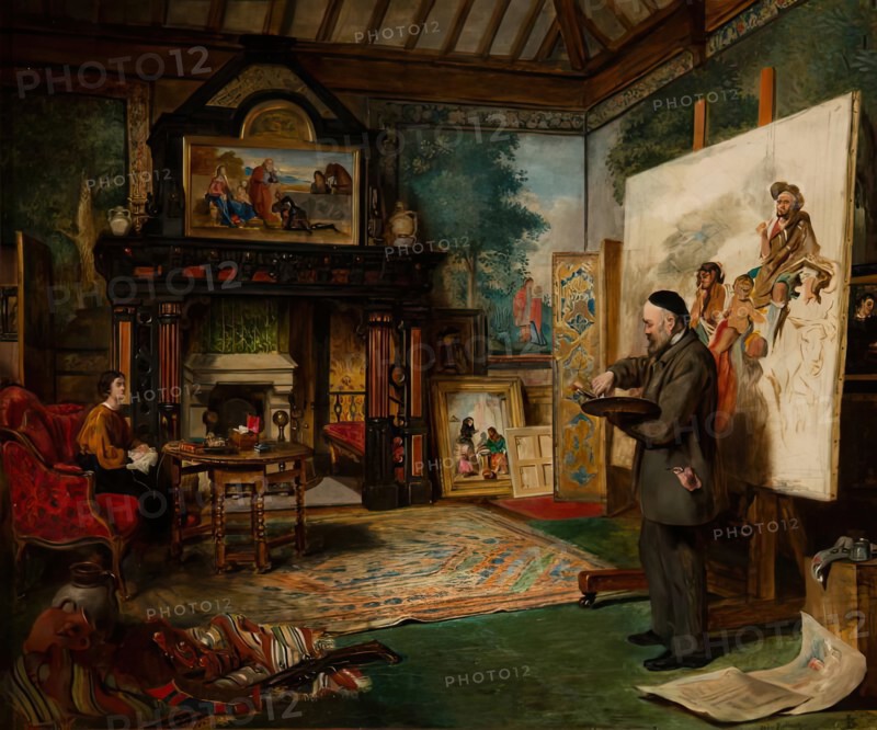 John Phillip in his Studio, 1863-64. Creator: John Ballantyne.