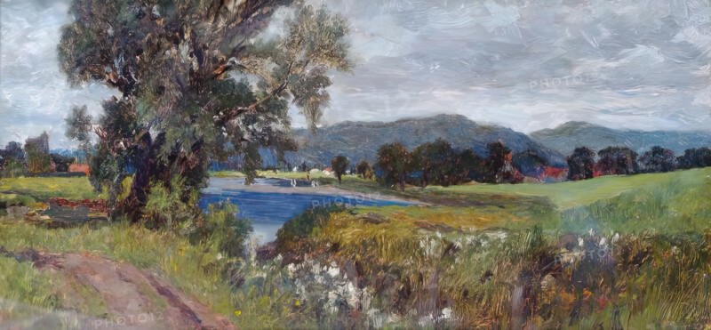 Landscape with Lake, c1870s. Creator: George Reid.