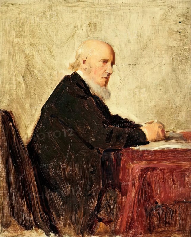 Minister Seated At Table, c1890-1910. Creator: George Reid.