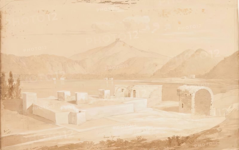 Lago Agnano, 1825. Creator: James William Giles.