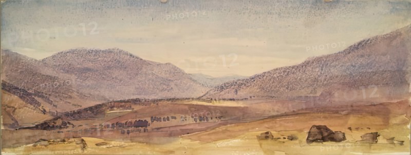Landscape with Purple Hills in the Distance, c1840s. Creator: John Phillip.