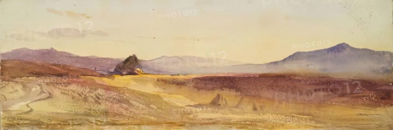 Landscape, Fields and Hills, c1840s. Creator: John Phillip.