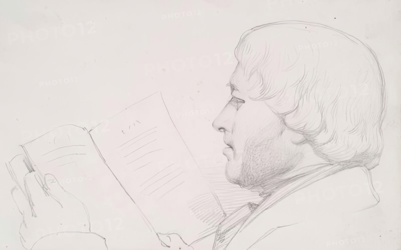 A Man Reading, c1830s. Creator: John Phillip.