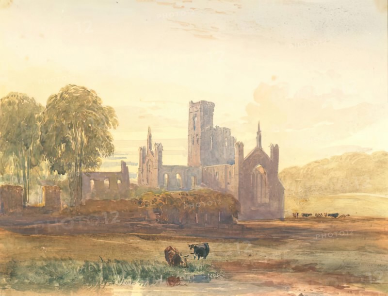 Ruins of an Abbey - Evening, c1820s-1840s. Creator: David Cox the Elder.