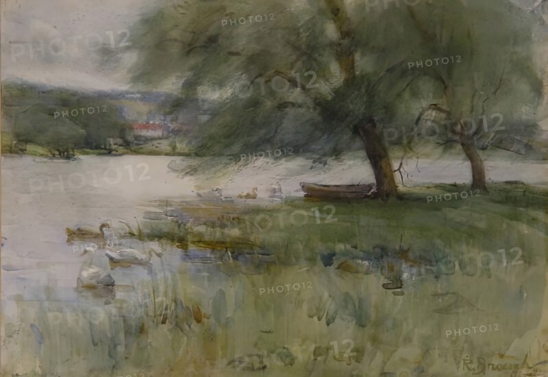 Linlithgow Loch, c1890s. Creator: Robert Brough.