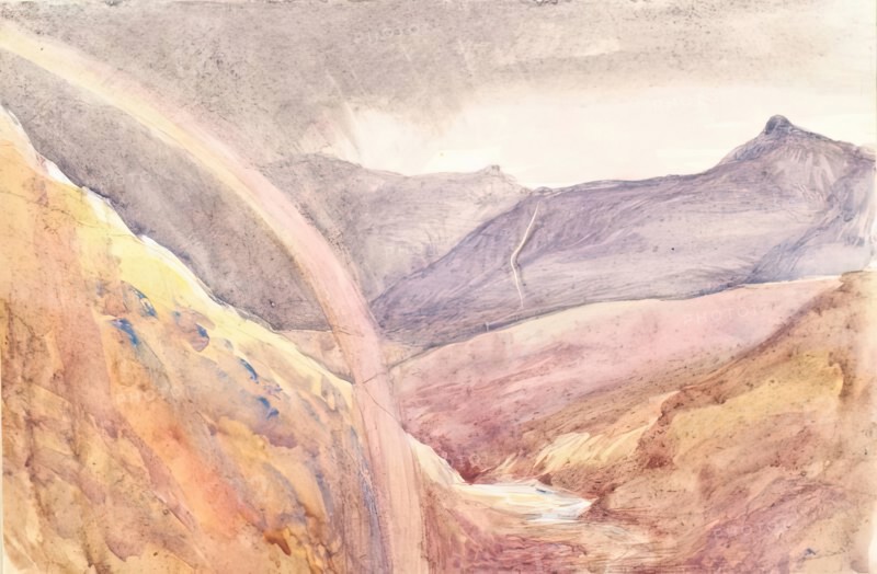 Highland Scenery with Rainbow, c1847 Creator: John Phillip.