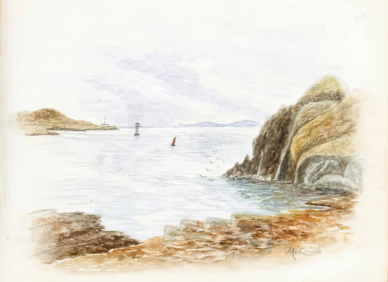 Sea view from Cliffs  -  from 'Gemmes de L'Art', a scrapbook of sketches by various..., 1898-1920. Creator: M le Cack.