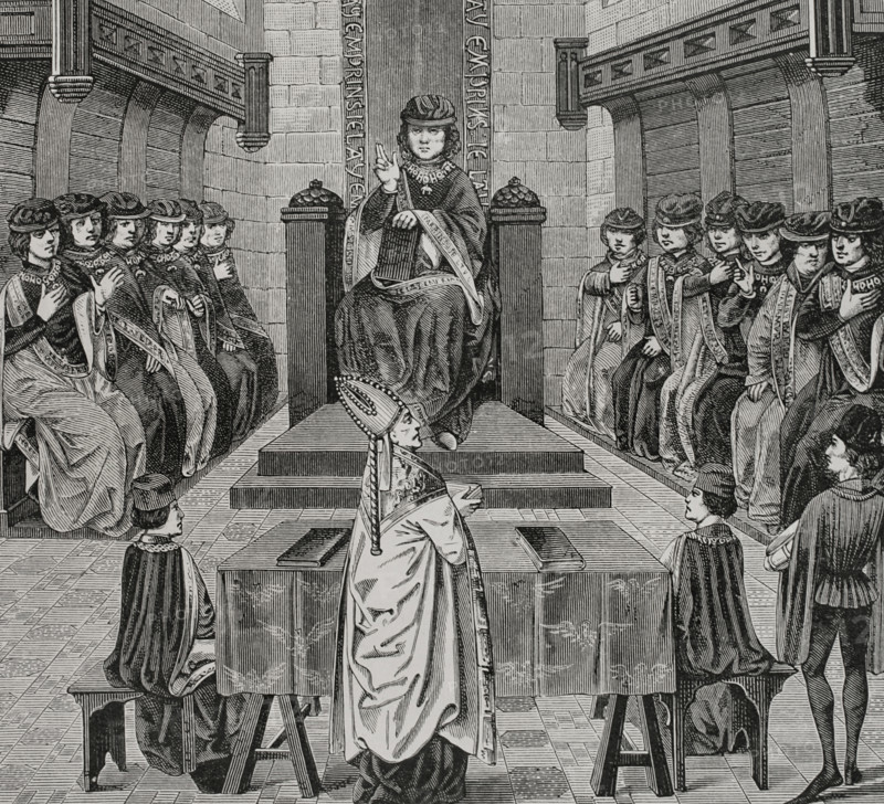 Chapter of the Order of the Golden Fleece held by Charles the Bold, (1433-1477), 1877.  Creators: Claude-Francois Maradan, Jules Jean Marie Joseph Huyot.