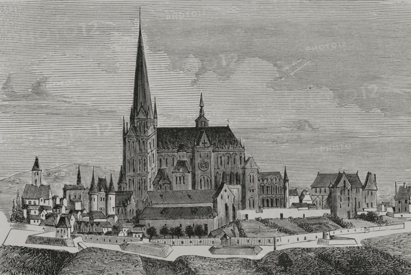 Saint-Denis Abbey, France, 1877.  Creator: Unknown.