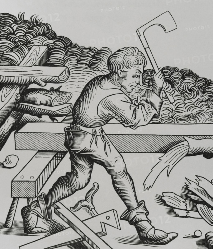 Carpenter's apprentice, "Compagnons du Devoir" or "La Grande Cognée", 1493, (1878).  Creator: Unknown.