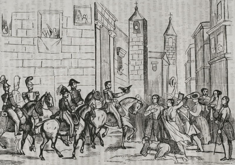 First Carlist War, (1833-1840): General Espartero's entry into Bilbao, Third Siege of Bilbao...1845. Creator: Unknown.