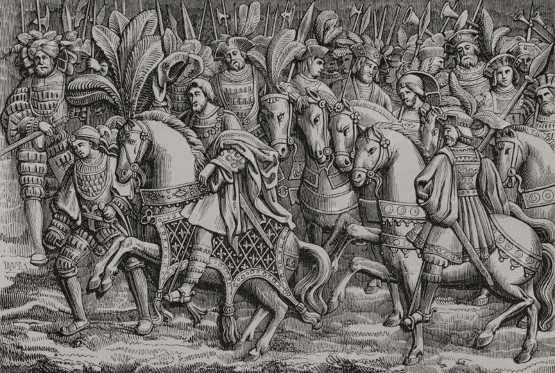 Meeting between Henry VIII and Francis I of France, on the Field of the Cloth of Gold, 1520 (1877).  Creator: Unknown.