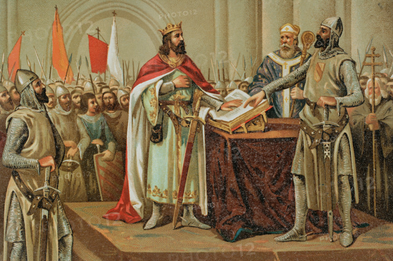 Medieval legend of the Oath of Santa Gadea, 11th century, (1889). Creator: Unknown.