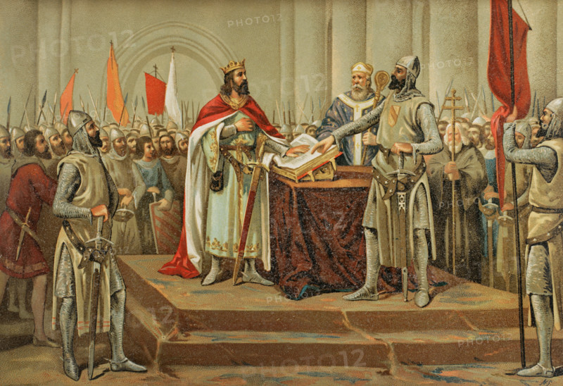 Medieval legend of the Oath of Santa Gadea, 11th century, (1889).  Creator: Unknown.