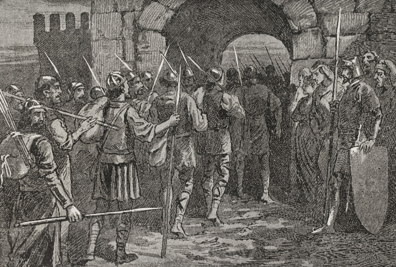 Siege of Gerona (Girona) (27 June to 10 September 1285), 1890.  Creator: Unknown.