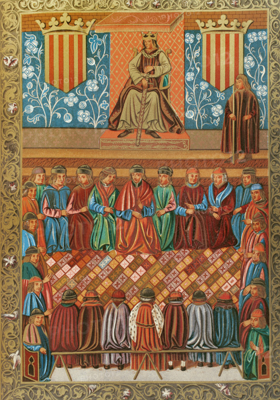 James I presiding over the Courts of Lerida on 3 March 1242, (1877). Creator: Unknown.