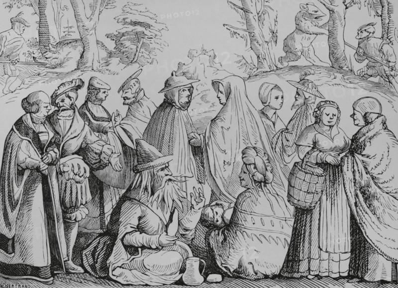 Gipsies fortune telling, 16th century, 1878.  Creator: Unknown.