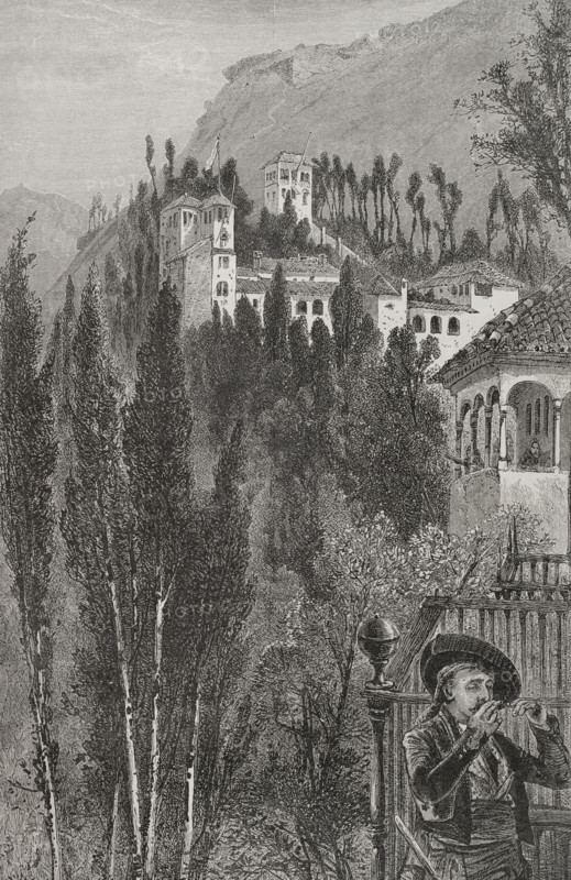 The Generalife, Granada, Andalusia, Spain, 1890.  Creator: Unknown.